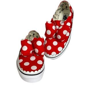Vans X Disney Minnie Mouse Authentic Gore Bow Sneakers Red Kids Size 3